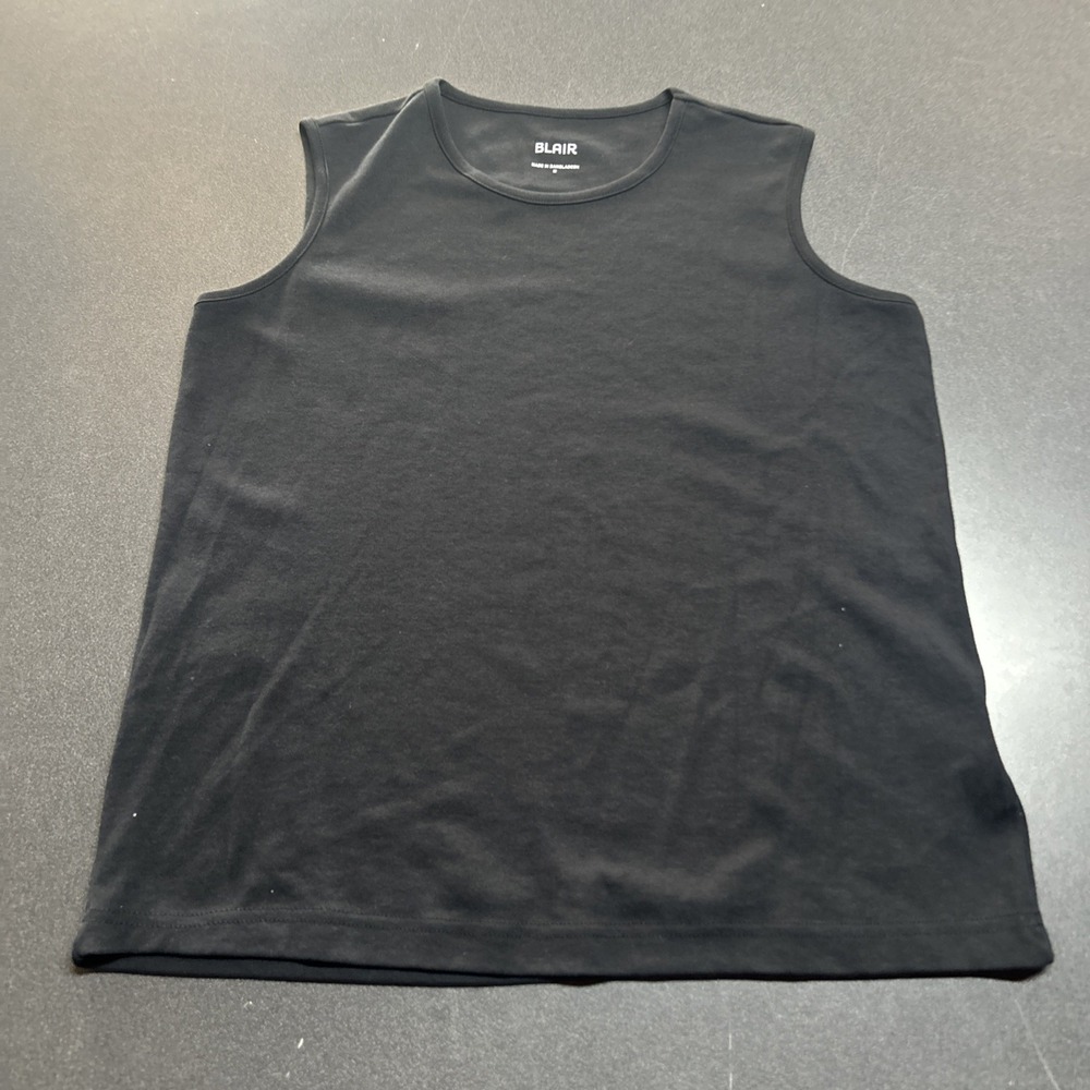 Blair Cotton Blend Tank Top Womens Size Medium Black Basic Layering Piece